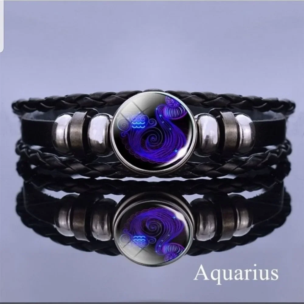 Leather Taurus 3D Astrology Unisex Bracelets